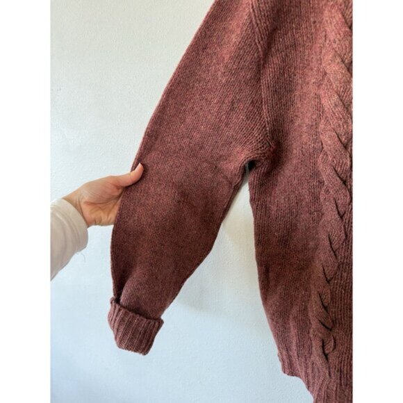 Vintage Wickbury Cardigan Sweater Mens Large L Burgundy Shetland Wool Made USA - Picture 3 of 5